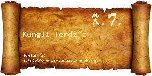 Kungli Teréz névjegykártya